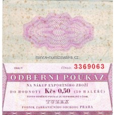 0,50 Kčs poukaz Tuzex 1968/V